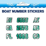 Custom Boat Registration Numbers Stickers Letter Decal 2pcs - Texture Green C047