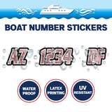 Custom Boat Registration Numbers Stickers Letter Decal 2pcs - Texture Brown C048