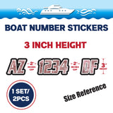 Custom Boat Registration Numbers Stickers Letter Decal 2pcs - Texture Brown C048