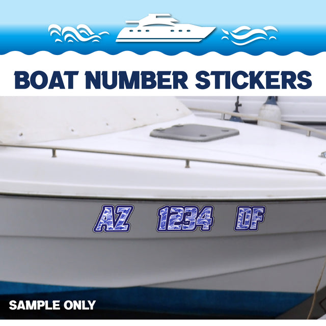 Custom Boat Registration Numbers Stickers Letter Decal 2pcs - Texture Orange C049