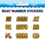 Custom Boat Registration Numbers Stickers Letter Decal 2pcs - Texture Brown C051