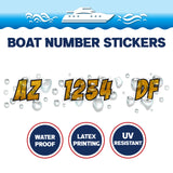 Custom Boat Registration Numbers Stickers Letter Decal 2pcs - Texture Brown C051