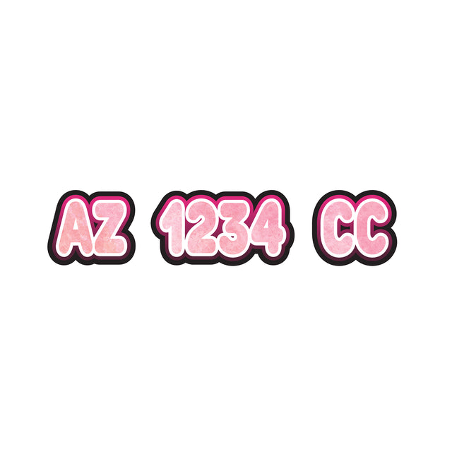 Custom Boat Registration Numbers Stickers Letter Decal 2pcs - Texture Pink C053