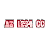 Custom Boat Registration Numbers Stickers Letter Decal 2pcs - Texture Red C054