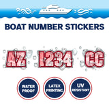 Custom Boat Registration Numbers Stickers Letter Decal 2pcs - Texture Red C054