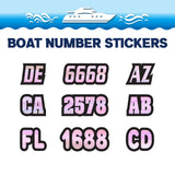 Custom Boat Registration Numbers Stickers Letter Decal 2pcs - Texture Purple C055