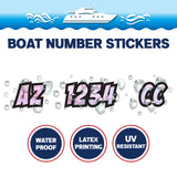 Custom Boat Registration Numbers Stickers Letter Decal 2pcs - Texture Purple C055