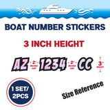 Custom Boat Registration Numbers Stickers Letter Decal 2pcs - Texture Purple C055