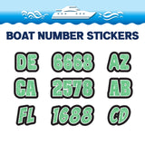 Custom Boat Registration Numbers Stickers Letter Decal 2pcs - Texture Green C056