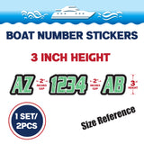 Custom Boat Registration Numbers Stickers Letter Decal 2pcs - Texture Green C056