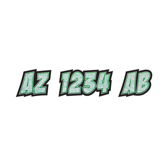 Custom Boat Registration Numbers Stickers Letter Decal 2pcs - Texture Green C059