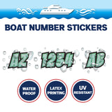 Custom Boat Registration Numbers Stickers Letter Decal 2pcs - Texture Green C059