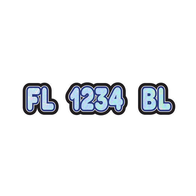 Custom Boat Registration Numbers Stickers Letter Decal 2pcs - Texture Blue C061