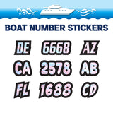 Custom Boat Registration Numbers Stickers Letter Decal 2pcs - Texture Pink Blue C062