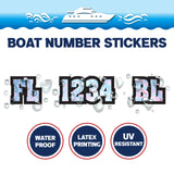 Custom Boat Registration Numbers Stickers Letter Decal 2pcs - Texture Pink Blue C062