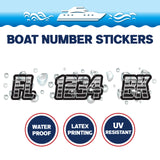 Custom Boat Registration Numbers Stickers Letter Decal 2pcs - Line Black C063