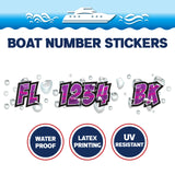 Custom Boat Registration Numbers Stickers Letter Decal 2pcs - Line Purple C066