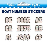 Custom Boat Registration Numbers Stickers Letter Decal 2pcs - Line Blue Pink C067