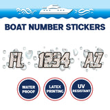 Custom Boat Registration Numbers Stickers Letter Decal 2pcs - Line Blue Pink C067