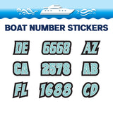 Custom Boat Registration Numbers Stickers Letter Decal 2pcs - Line Green C068