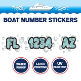 Custom Boat Registration Numbers Stickers Letter Decal 2pcs - Line Green C068