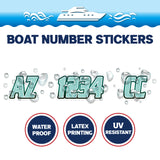 Custom Boat Registration Numbers Stickers Letter Decal 2pcs - Line Green C071