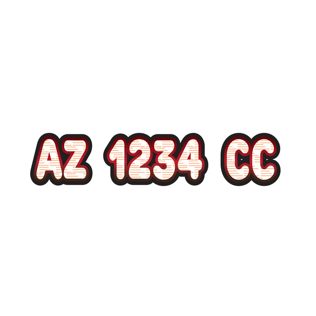 Custom Boat Registration Numbers Stickers Letter Decal 2pcs - Line Red C072