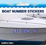 Custom Boat Registration Numbers Stickers Letter Decal 2pcs - Line Red C072