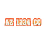 Custom Boat Registration Numbers Stickers Letter Decal 2pcs - Line Orange Green C073