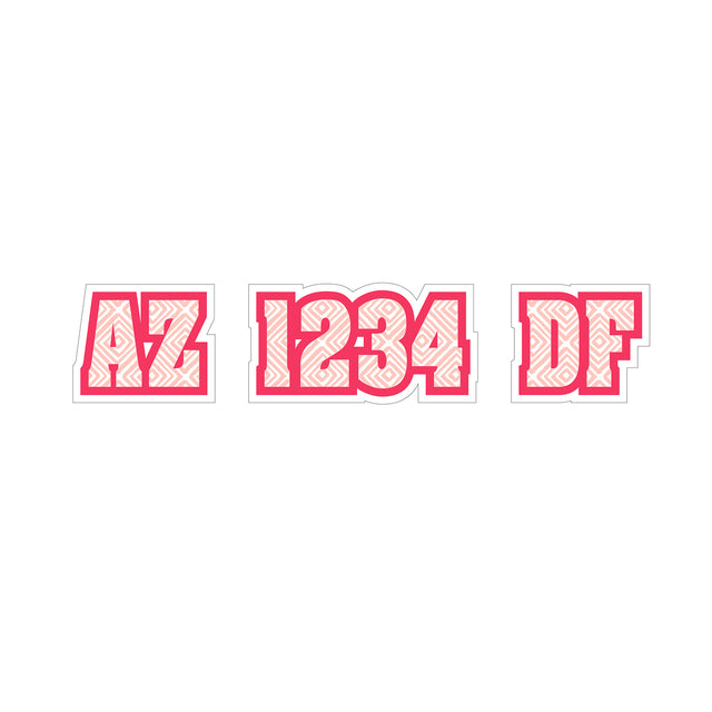 Custom Boat Registration Numbers Stickers Letter Decal 2pcs - Line Pink C077