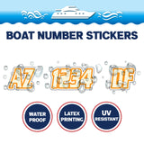 Custom Boat Registration Numbers Stickers Letter Decal 2pcs - Line Yellow C079