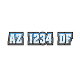 Custom Boat Registration Numbers Stickers Letter Decal 2pcs - Line Blue C081