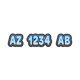 Custom Boat Registration Numbers Stickers Letter Decal 2pcs - Line Blue C084