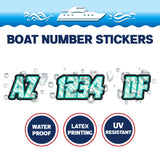 Custom Boat Registration Numbers Stickers Letter Decal 2pcs - Line Green C087