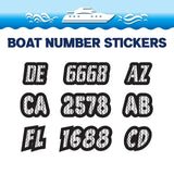 Custom Boat Registration Numbers Stickers Letter Decal 2pcs - Line Black C089