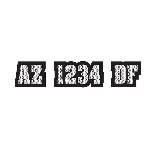 Custom Boat Registration Numbers Stickers Letter Decal 2pcs - Line Black C089