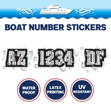 Custom Boat Registration Numbers Stickers Letter Decal 2pcs - Line Black C089