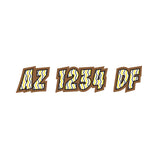 Custom Boat Registration Numbers Stickers Letter Decal 2pcs - Line Brown Yellow C090