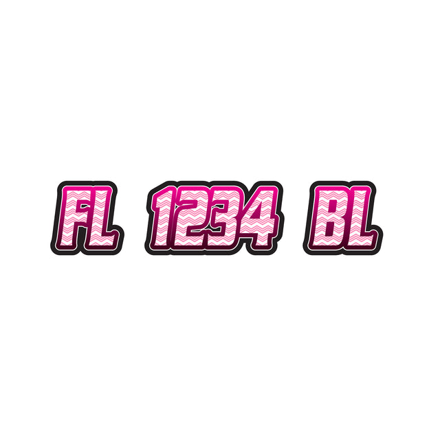 Custom Boat Registration Numbers Stickers Letter Decal 2pcs - Line Pink C091