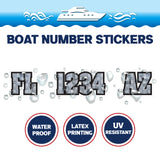 Custom Boat Registration Numbers Stickers Letter Decal 2pcs - Line Black C096