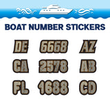 Custom Boat Registration Numbers Stickers Letter Decal 2pcs - Line Black C097