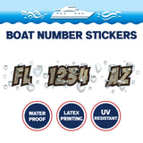 Custom Boat Registration Numbers Stickers Letter Decal 2pcs - Line Black C097