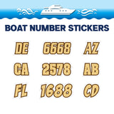 Custom Boat Registration Numbers Stickers Letter Decal 2pcs - Pattern Seigaiha C099