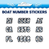 Custom Boat Registration Numbers Stickers Letter Decal 2pcs - Pattern Seigaiha C100