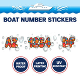 Custom Boat Registration Numbers Stickers Letter Decal 2pcs - Pattern Retro Geometric C101