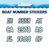 Custom Boat Registration Numbers Stickers Letter Decal 2pcs - Pattern Leaf C102