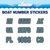 Custom Boat Registration Numbers Stickers Letter Decal 2pcs - Pattern Grass C103