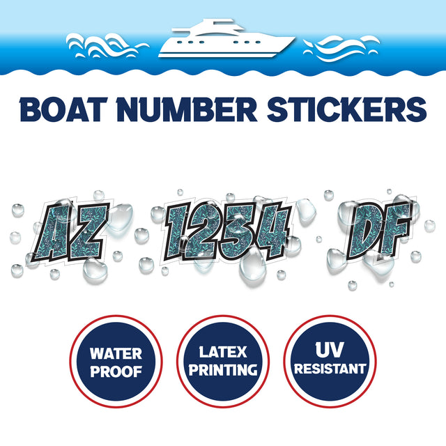 Custom Boat Registration Numbers Stickers Letter Decal 2pcs - Pattern Grass C103