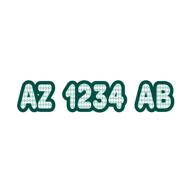 Custom Boat Registration Numbers Stickers Letter Decal 2pcs - Pattern Argyle C104