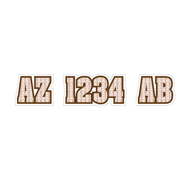 Custom Boat Registration Numbers Stickers Letter Decal 2pcs - Pattern Tribal Chevron C105